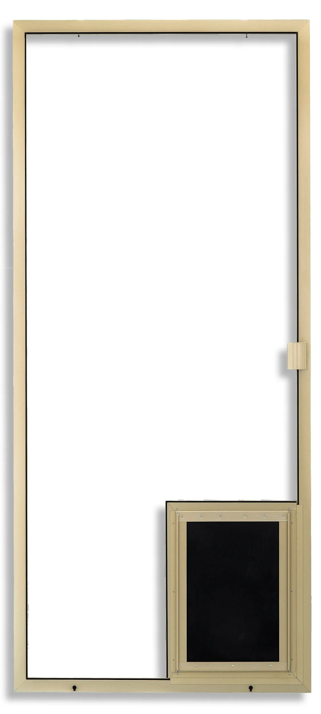 1-3/4 with Large Pet Door Installed in Tan