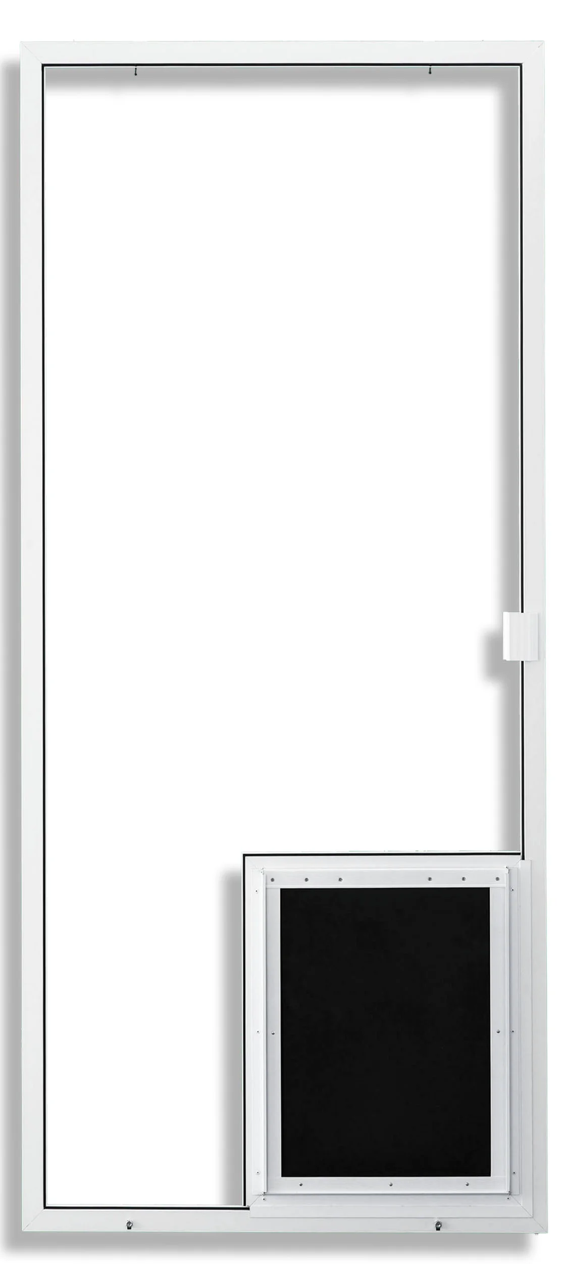 1-3/4 in White with Pet Door Installed