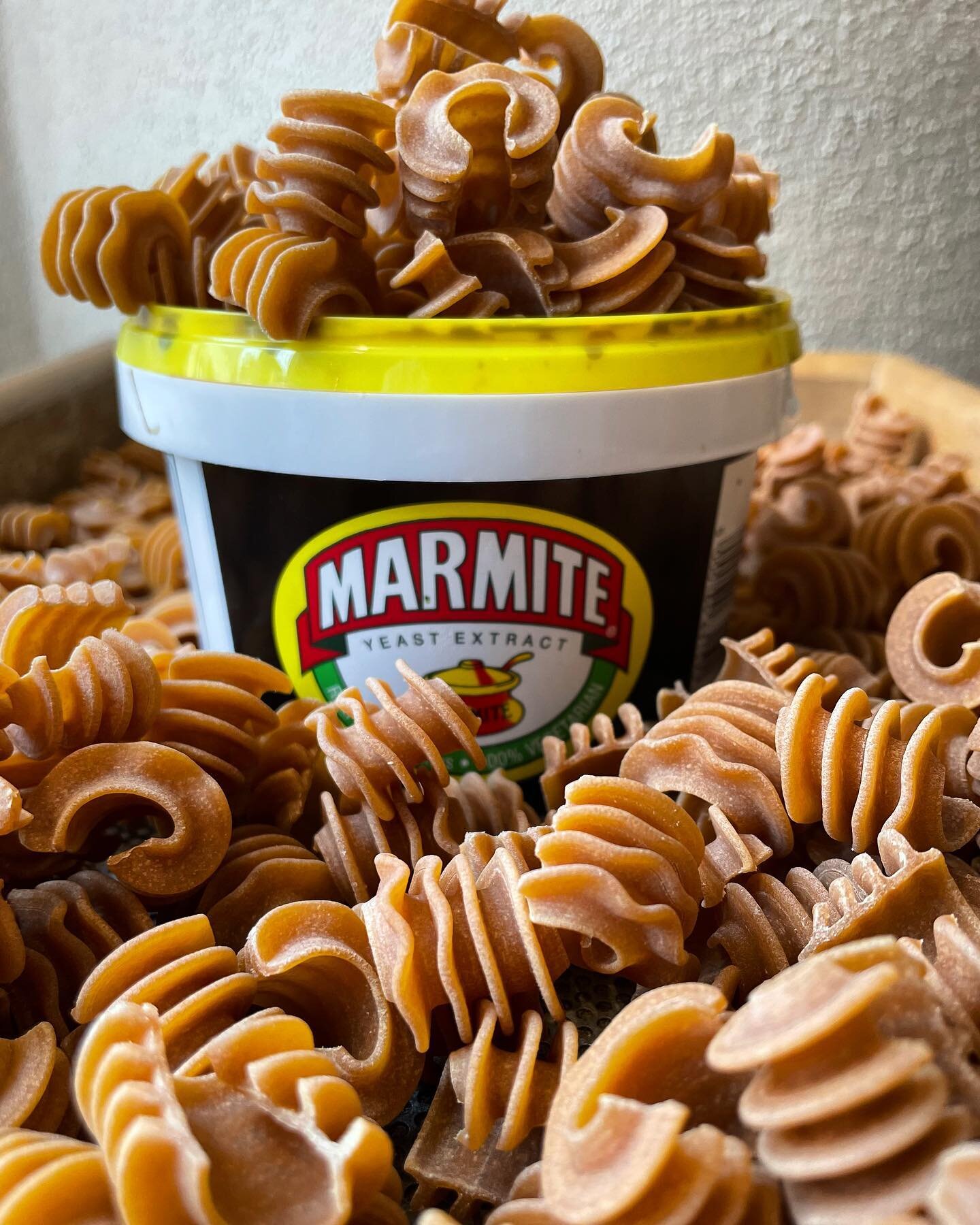 LOVE IT OR HATE IT &bull; 
Marmite radiatori coming soon to the deli shop, freshly extruded today, give it at least a week to dry out and we&rsquo;ll have it all packed up ready for you. We&rsquo;d recommend it, because of its delicious umami flavour