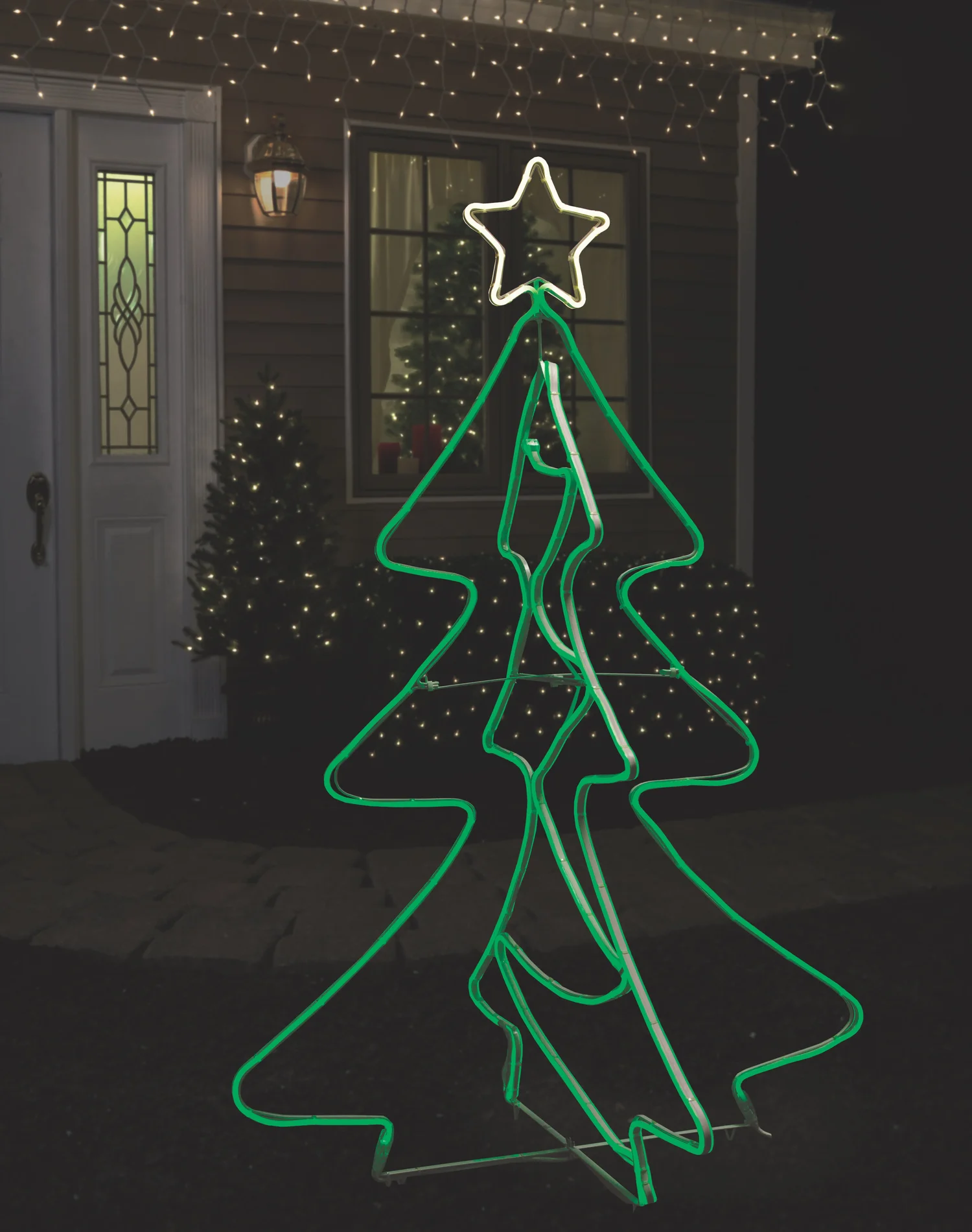 6 Green Led Lighted Outdoor Spiral Rope Light Christmas Tree Shelly