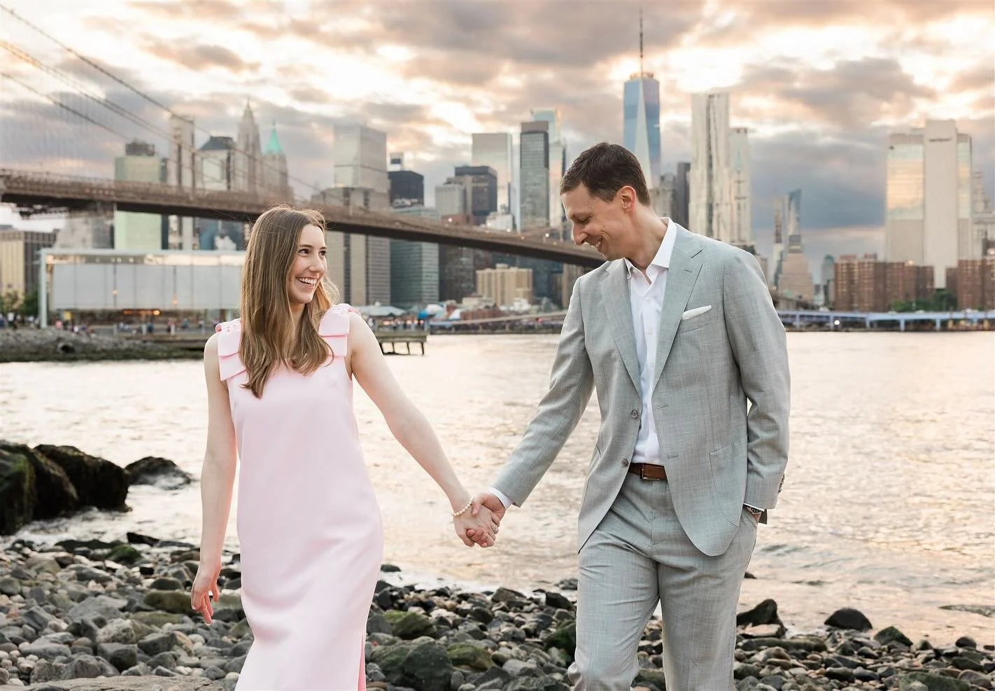 Best things happen to those who wait! Our first engagement shoot was rained out but the sky came through for Laura &amp; Cameron on this gorgeous day in Dumbo Brooklyn!  Can&rsquo;t wait for the wedding day with these two.