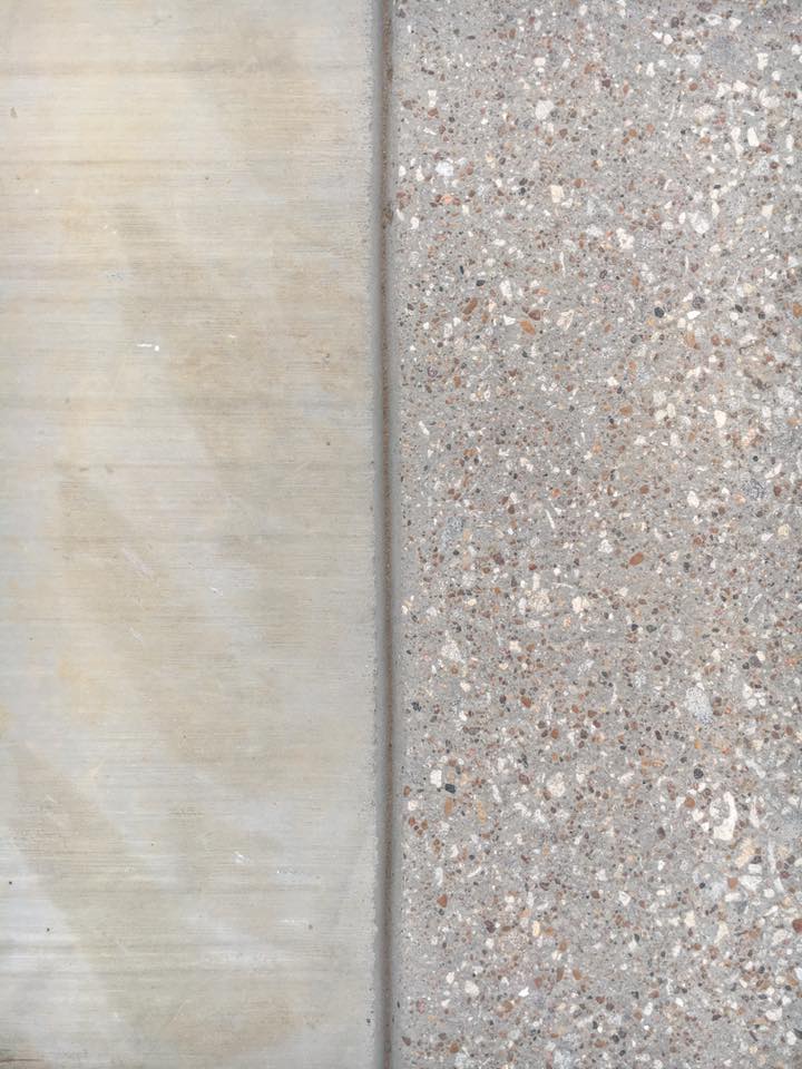 heavy sandblasted concrete finish