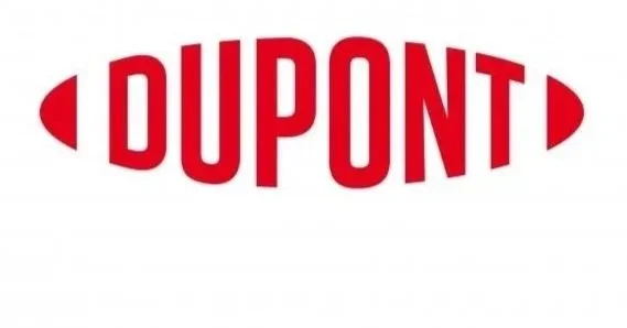 The logo of Dupont with red text and two red oval shapes on each side.