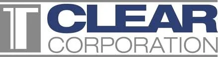 Clear Corporation logo with stylized 'C' and bold blue and gray text