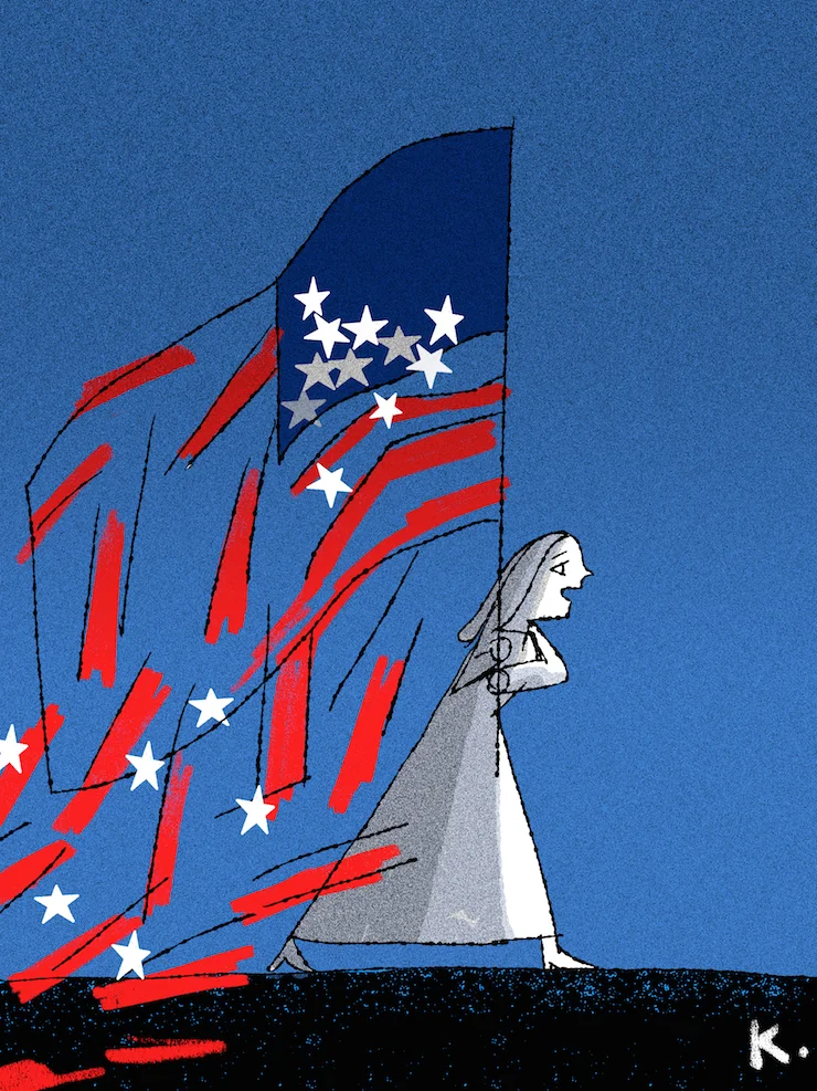 This dystopian theme was specifically mentioned in modern American Opera. Fun with flags, such a potent symbol.