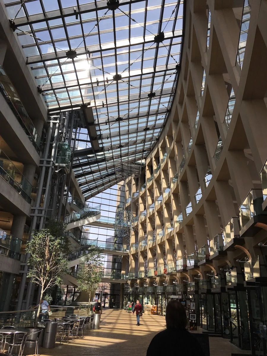 Interior of the Main Library. We'll be hanging the show today (May 31st) and I'll post another entry with exterior shots and the art in place.