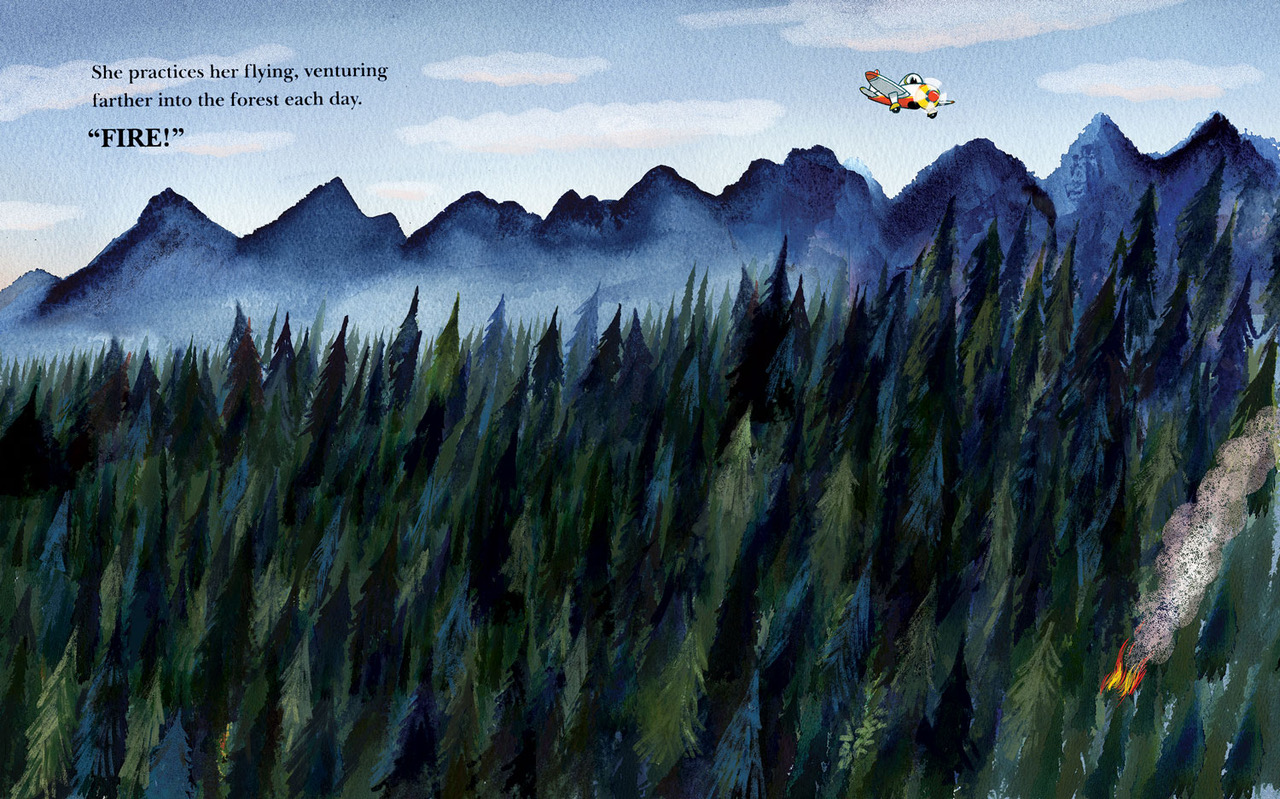 Some scenes from the finished book showing the combo of watercolor and digital.