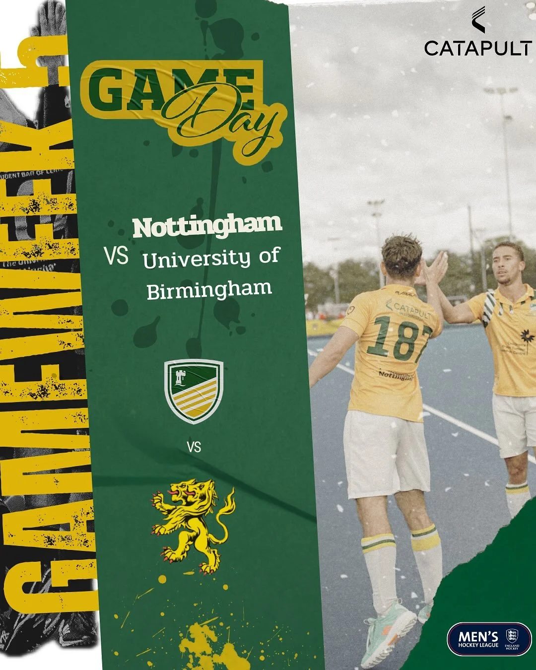 🔥Game week 5🔥

Here is the Men&rsquo;s 1s team sheet for their home game today against University of Birmingham! Go well lads 💚💛
@uonsport 
@englandhockey