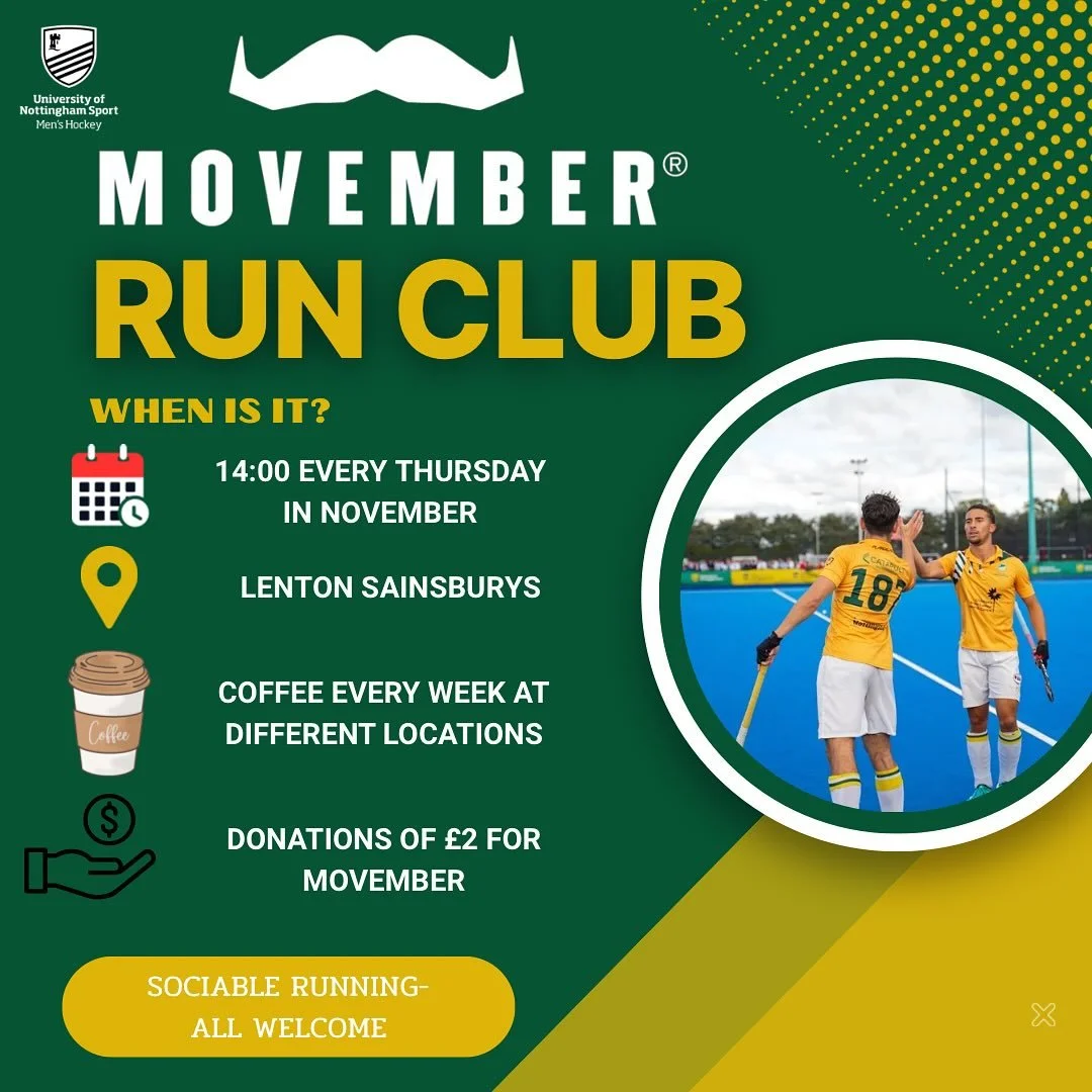🚨Movember Event Number 1 🚨

Starting this week our Men&rsquo;s 1s boys @james.clark5 and @ollie_rundle will be hosting a Thursday run club. 

Everyone of all abilities is welcome to come down and participate. All that is required is a small donatio