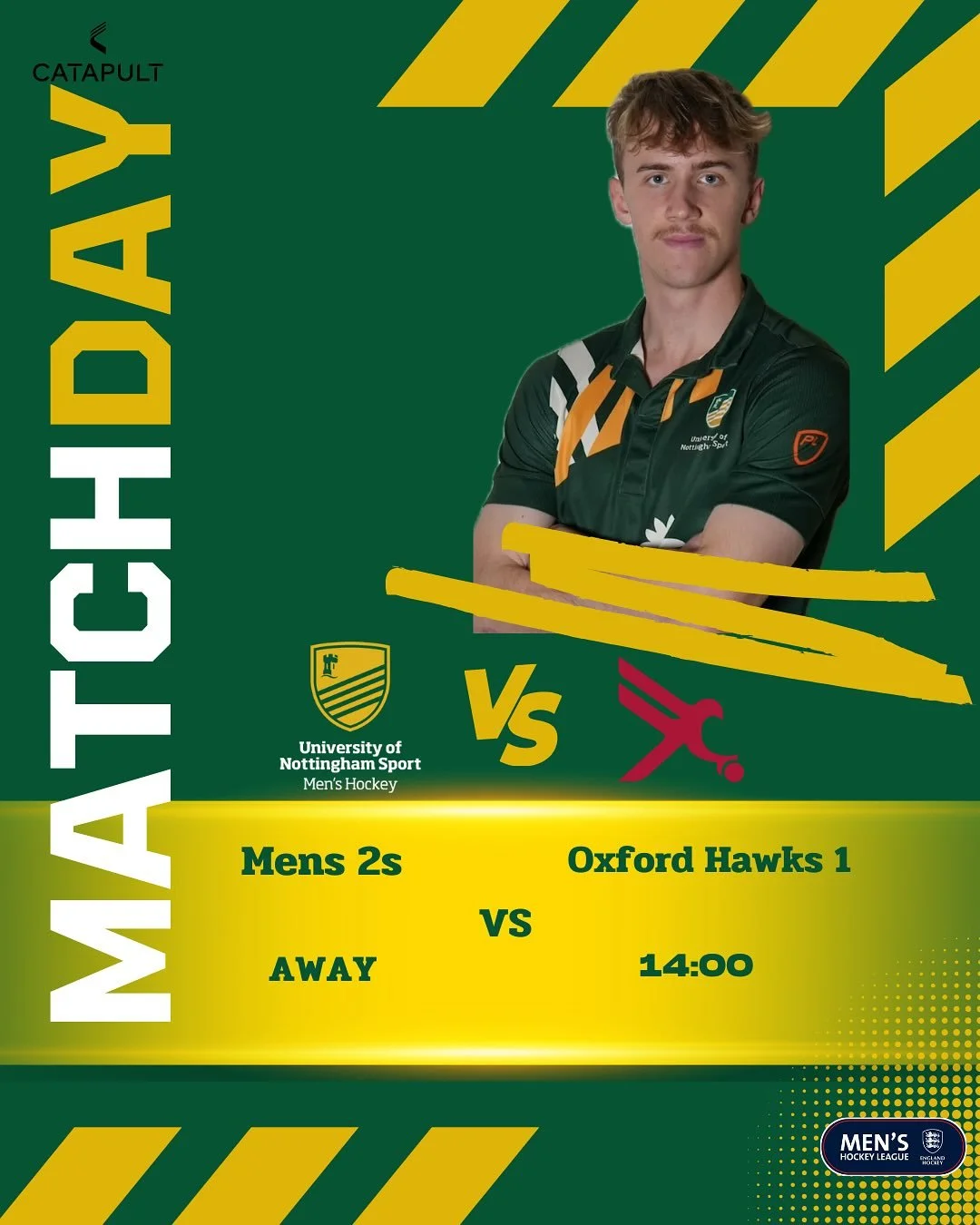🔥2s matchday🔥

Here is your Men&rsquo;s 2s team for their game today against Oxford Hawks. Go well lads 💚💛
@uonsport 
@englandhockey