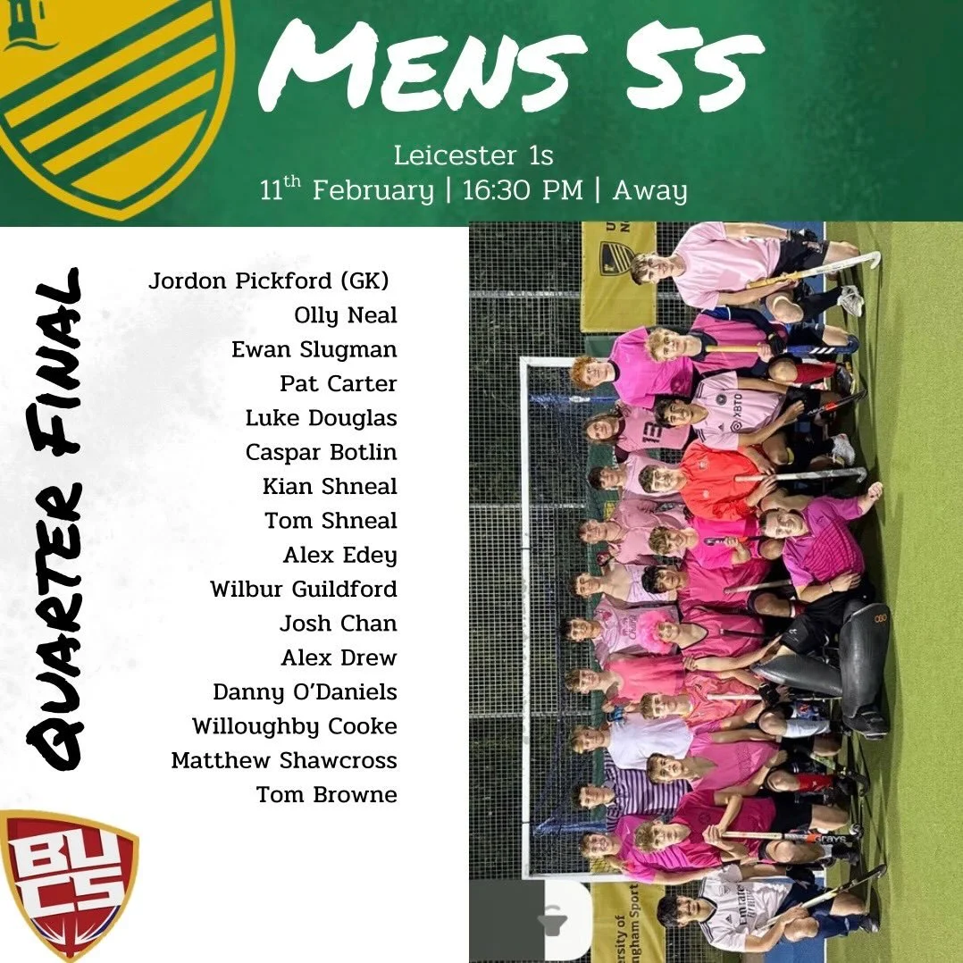 BUCS QUARTER FINAL 🔥

The Men&rsquo;s 5s are in the Quarter final of the Open Midlands Conference Cup!! 💚💛

We wish the boys the best of luck and hope to see them in the Semi Finals!!