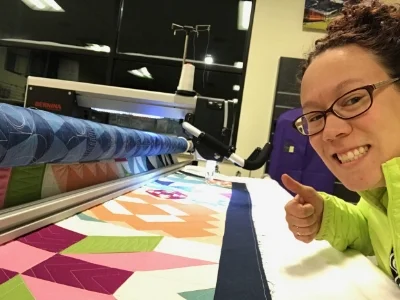 Me and my wonderful Bernina Q24 named Helga!
