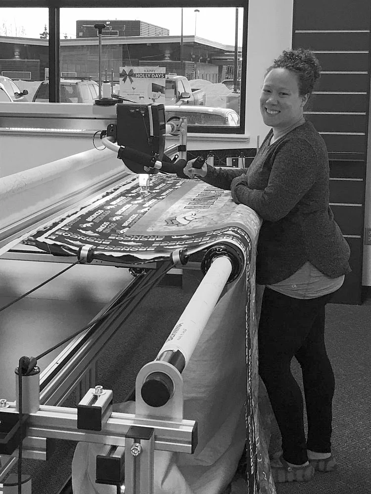 I have been a machine quilting addict since 2010 and have enjoyed longarm quilting the last few years on the Bernina Q24!