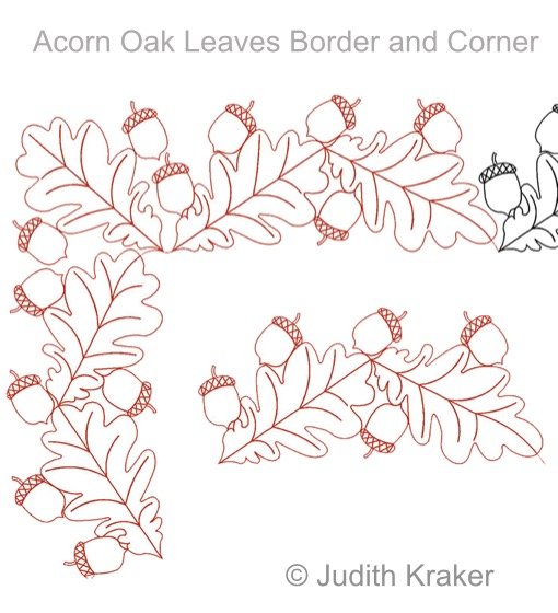 Acorns Oak Leaves Border/Corner
