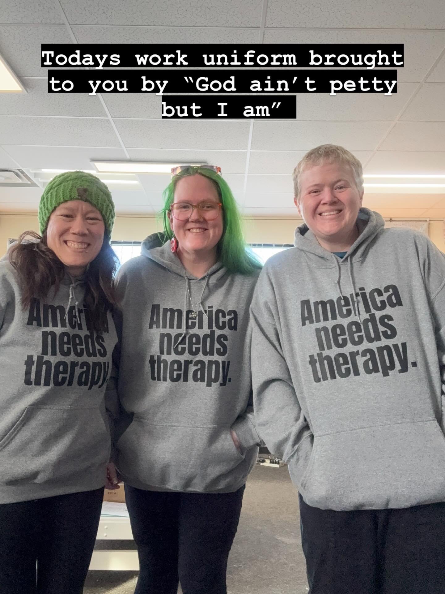 Ok so sometimes we coordinate our outfits.. when they&rsquo;re this good we can&rsquo;t help it! Today&rsquo;s &ldquo;uniform&rdquo; brought to you by @godaintpettybutiam - with more to come! 

#longarmquiltingstudio #alaskalongarmservices #americane