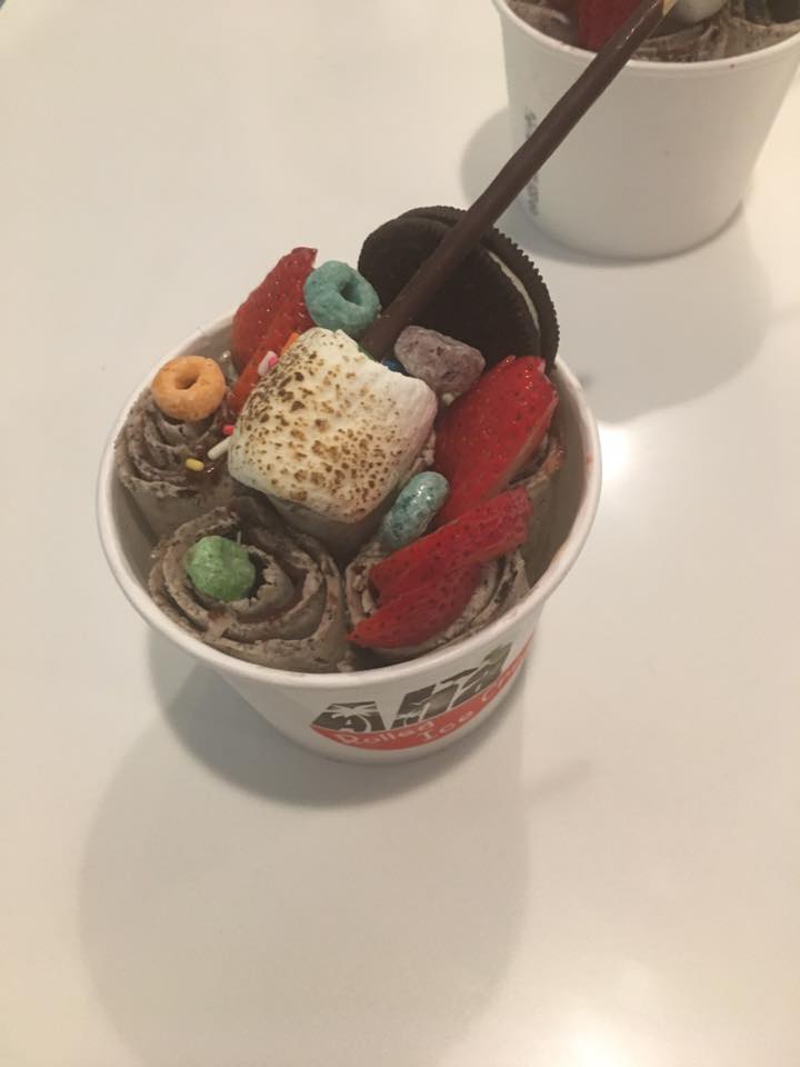 Aha Crepe located in Lincoln Park is a secret little gem. Who knew a crepe place would have rolling ice cream? It's such a fun and interactive experience and the after-product (aka ice cream) isn't bad either! I tried the Oreo! 