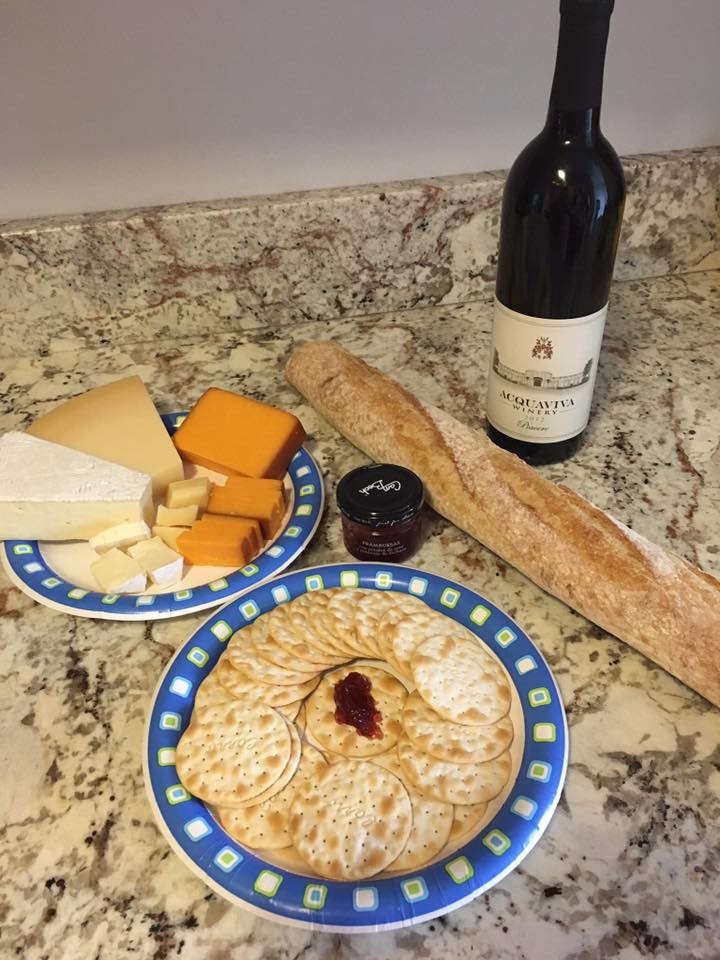 Not our fanciest wine + cheese night, but this was one of our first so it took a bit of practice to be where we are now haha! 