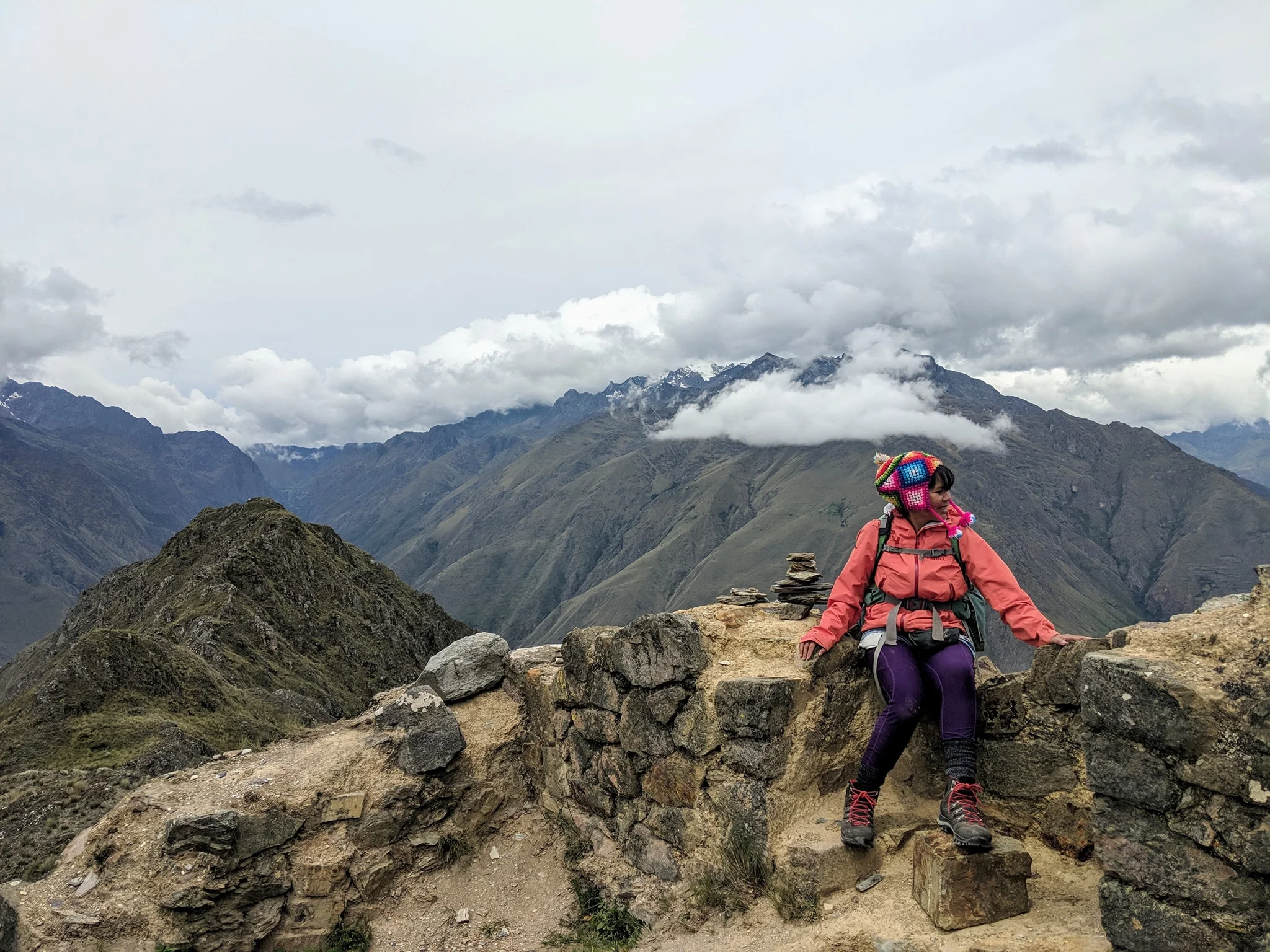 At the sun gate (Inti Punku) in Ollantaytambo, Sacred Valley.
