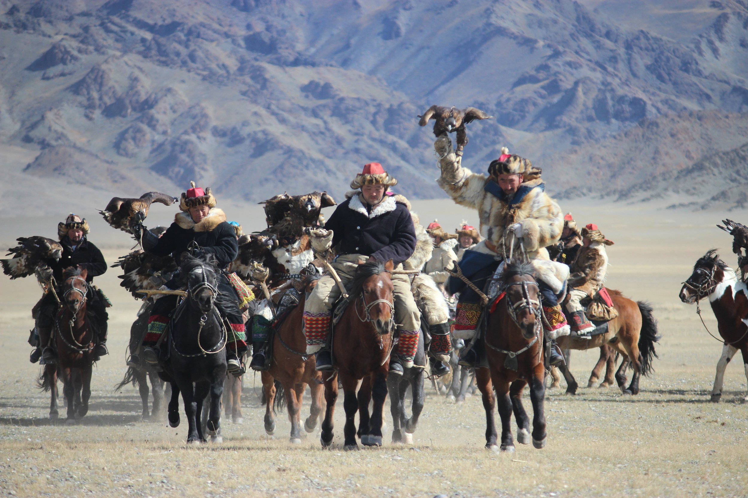 A group of eagle hunters at the annual festival Photo by Serik Jenisbek.JPG