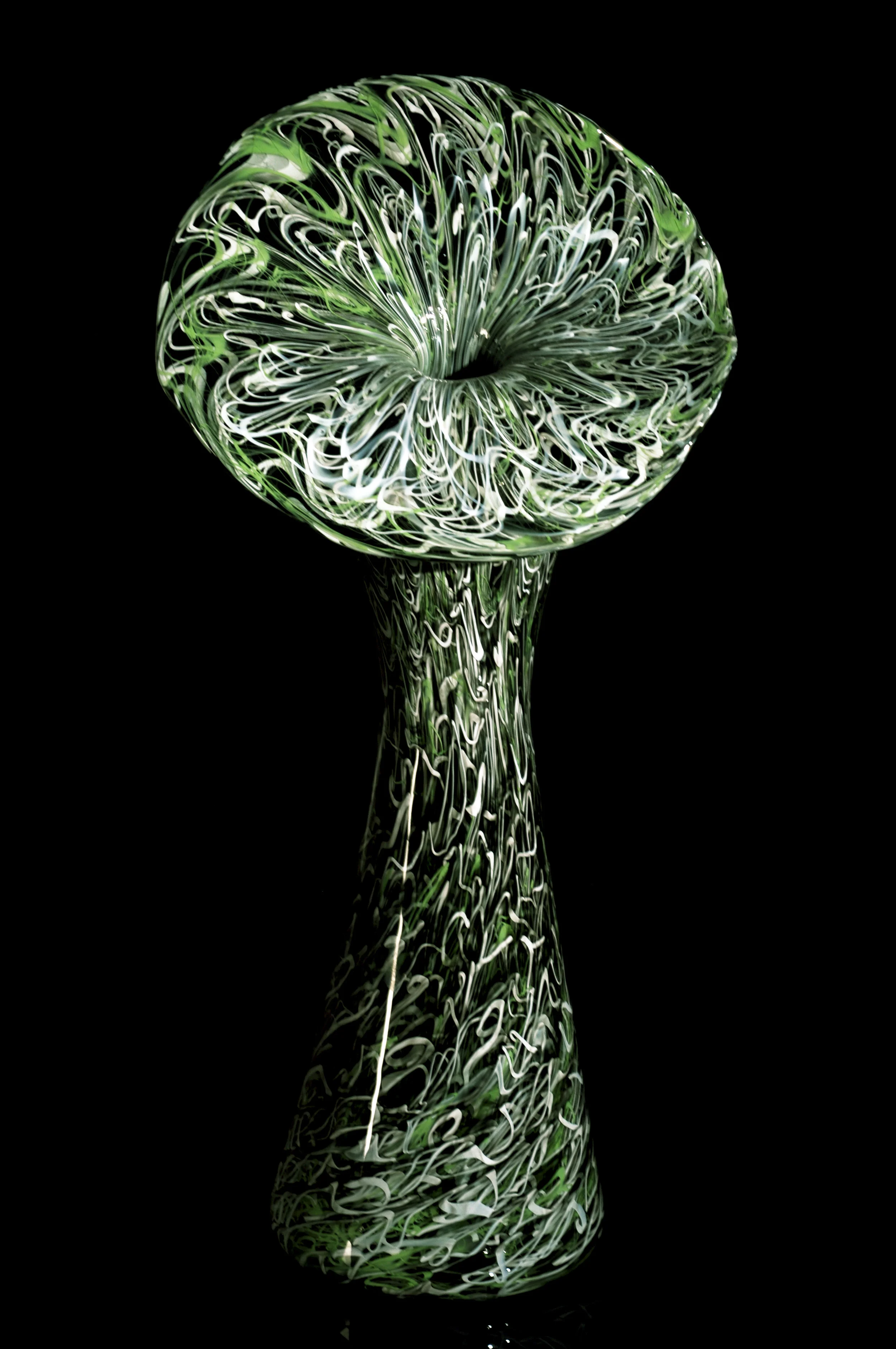 Green, Grey And White Merletto Vase