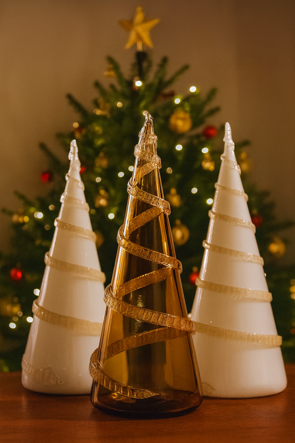 Festive Glass Ornaments and Christmas Tree.png