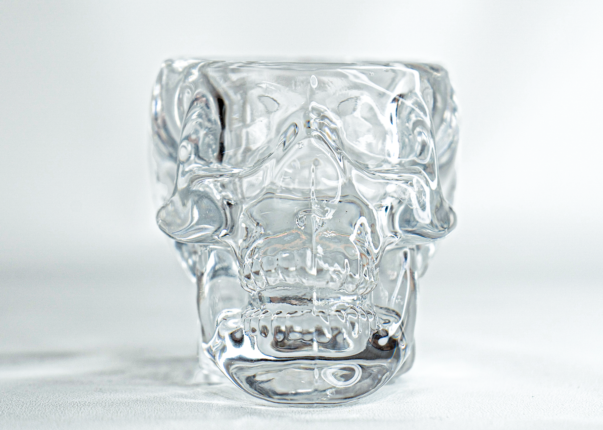 Glass Skull Double Shot Glasses - Set of 2