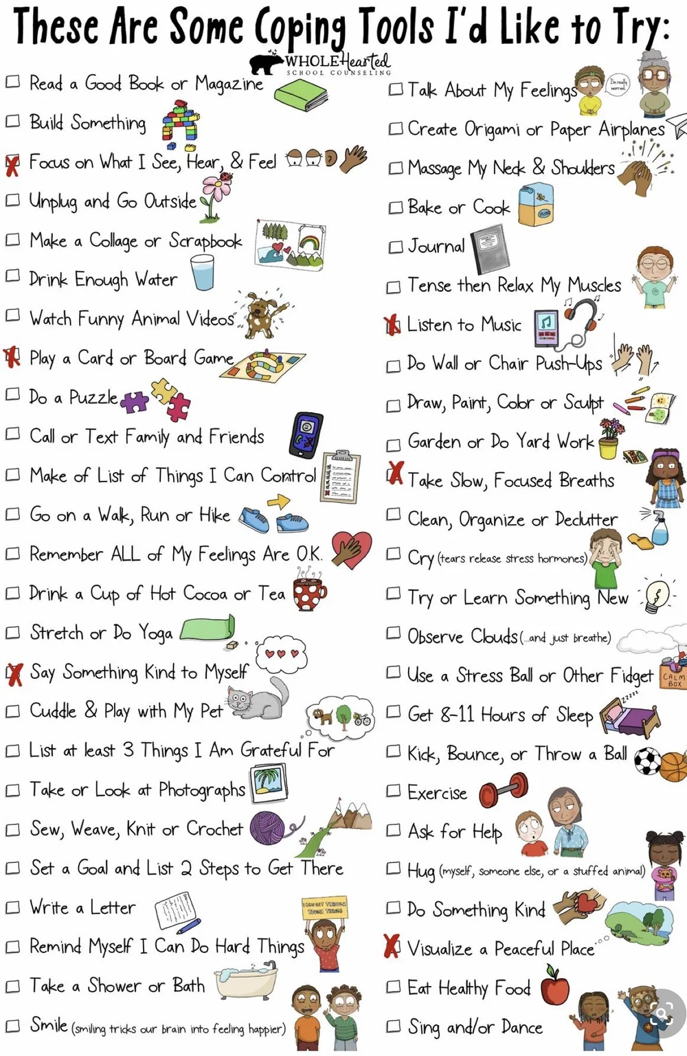 Free Coping Skills List Free Coping Skills List