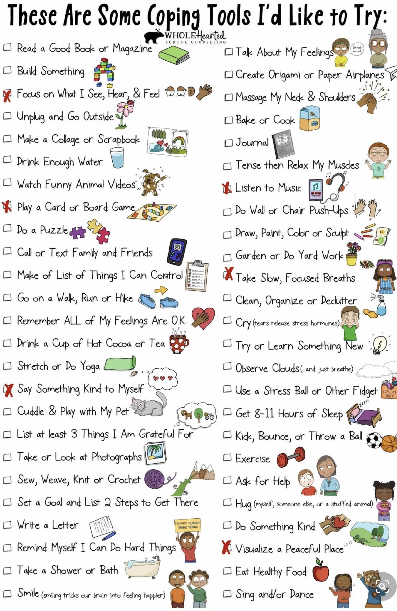 Giant List of Coping Skills