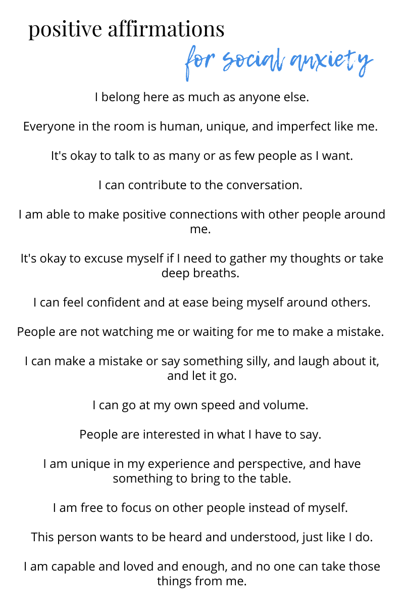 self affirmations for anxiety