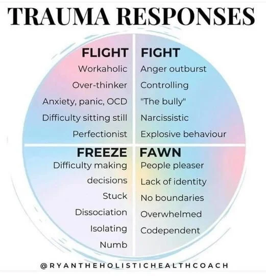 Trauma Responses: Flight, Fight, Freeze, Fawn 