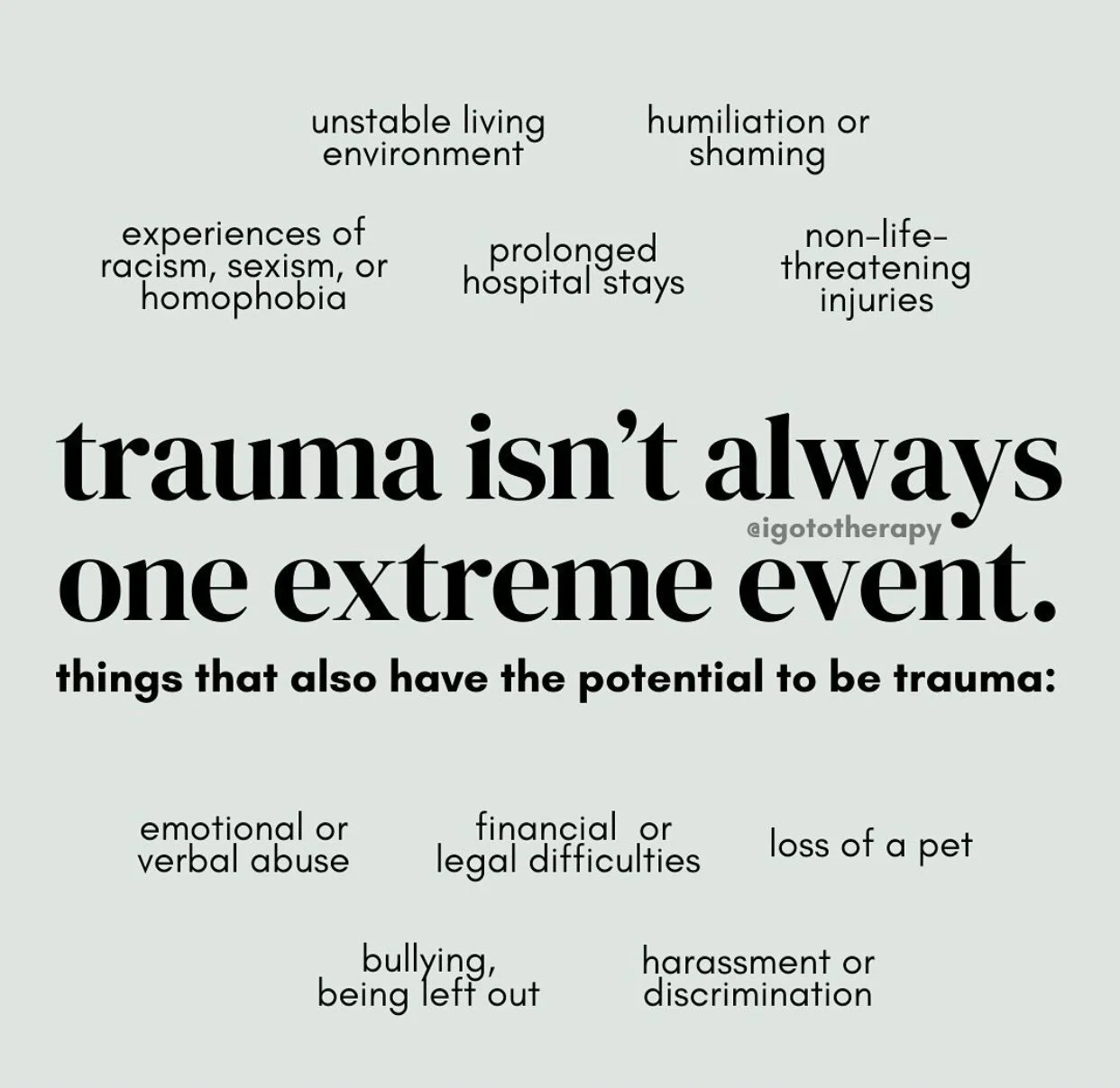 Trauma Isn't Always One Extreme Event... 