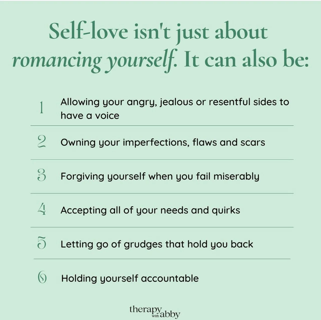 Self-love isn't just about romancing yourself. It can also be: