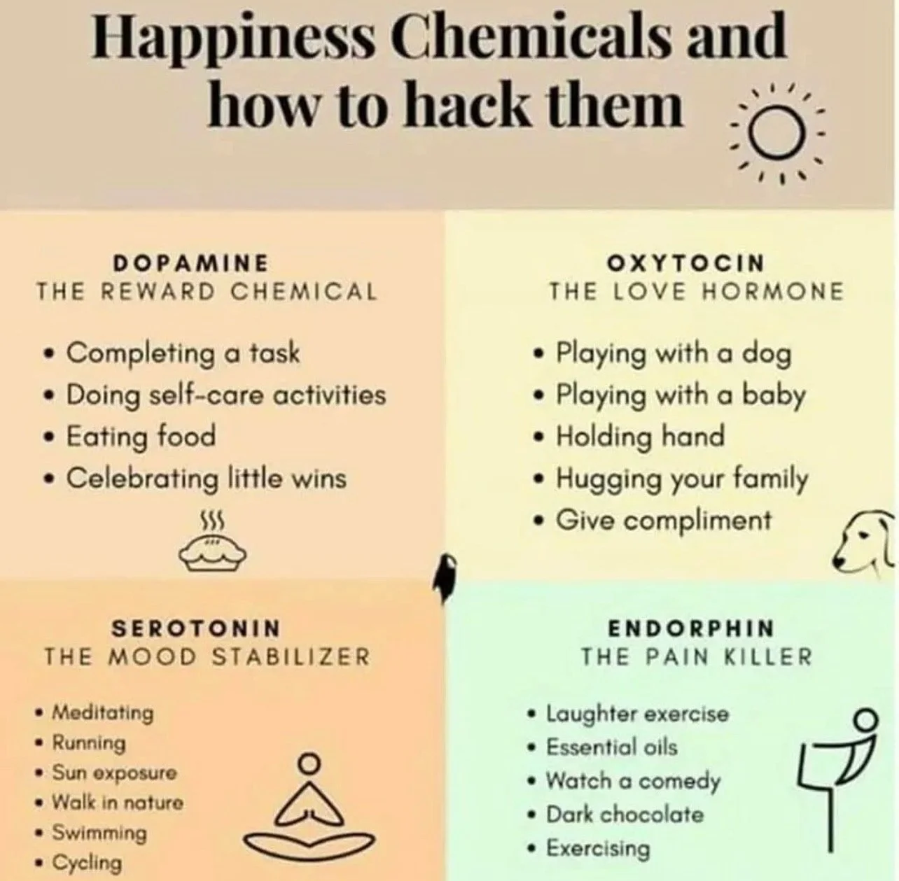 Happiness Chemicals and How To Hack Them