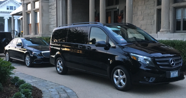 Mercedes Benz E300 4-Matic Luxury sedan and Mercedes Metris 7-person passenger van available for your transportation needs