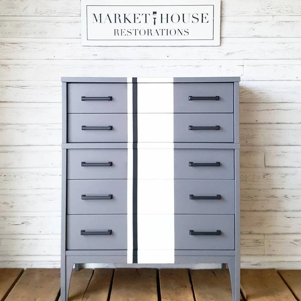 SOLD: Dark Grey Modern Chest-of-Drawers  Market House Restorations