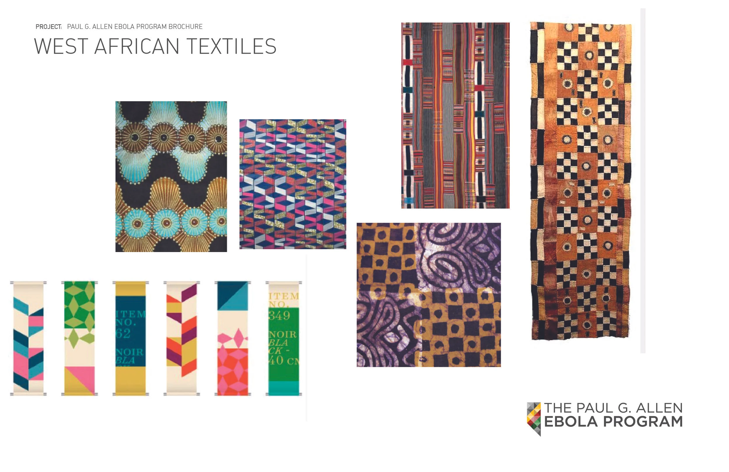 Textiles were a big element of this brochure from the colorful photography itself, to the unique similarities of the branding elements.