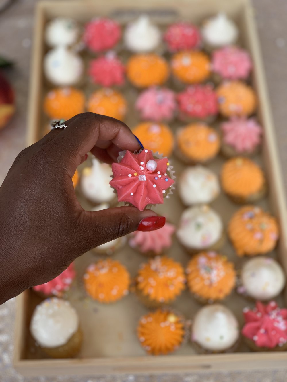 Peaches Bake Shop Vegan Champagne Cupcake