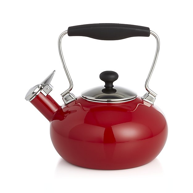 Chantal Red Bridge Steel Enamel Tea Kettle