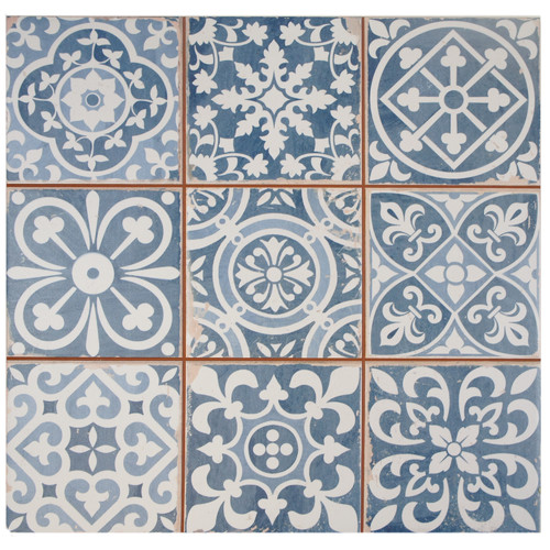 Faventie Azul 13" x 13" Ceramic Field Tile in Blue