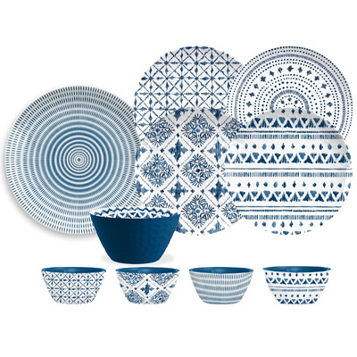 16 Piece Blue & White Dinnerware Set