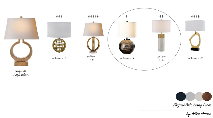 Elegant Boho Living Room Revisions | Table Lamps