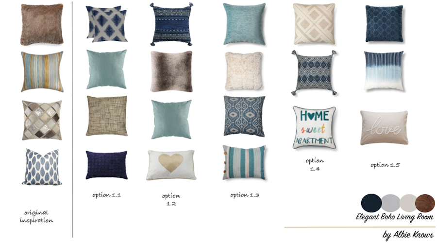 Elegant Boho Living Room Revisions | Throw Pillows