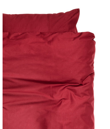 Dark Red Cotton Duvet Cover Set