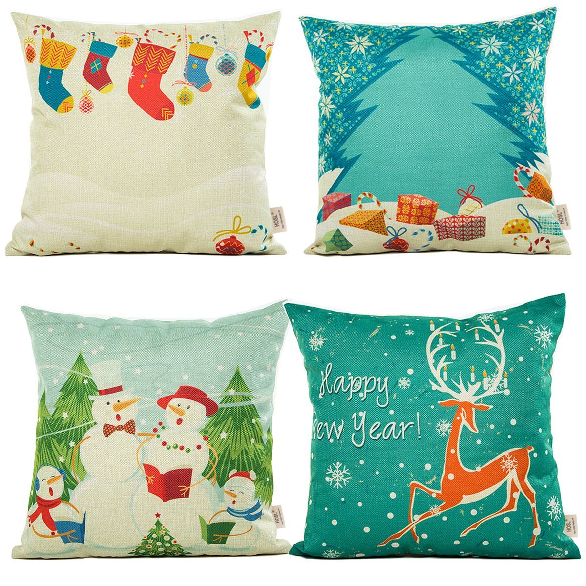 Set of 4 Winter Series Throw Pillow Cover, Square 18"