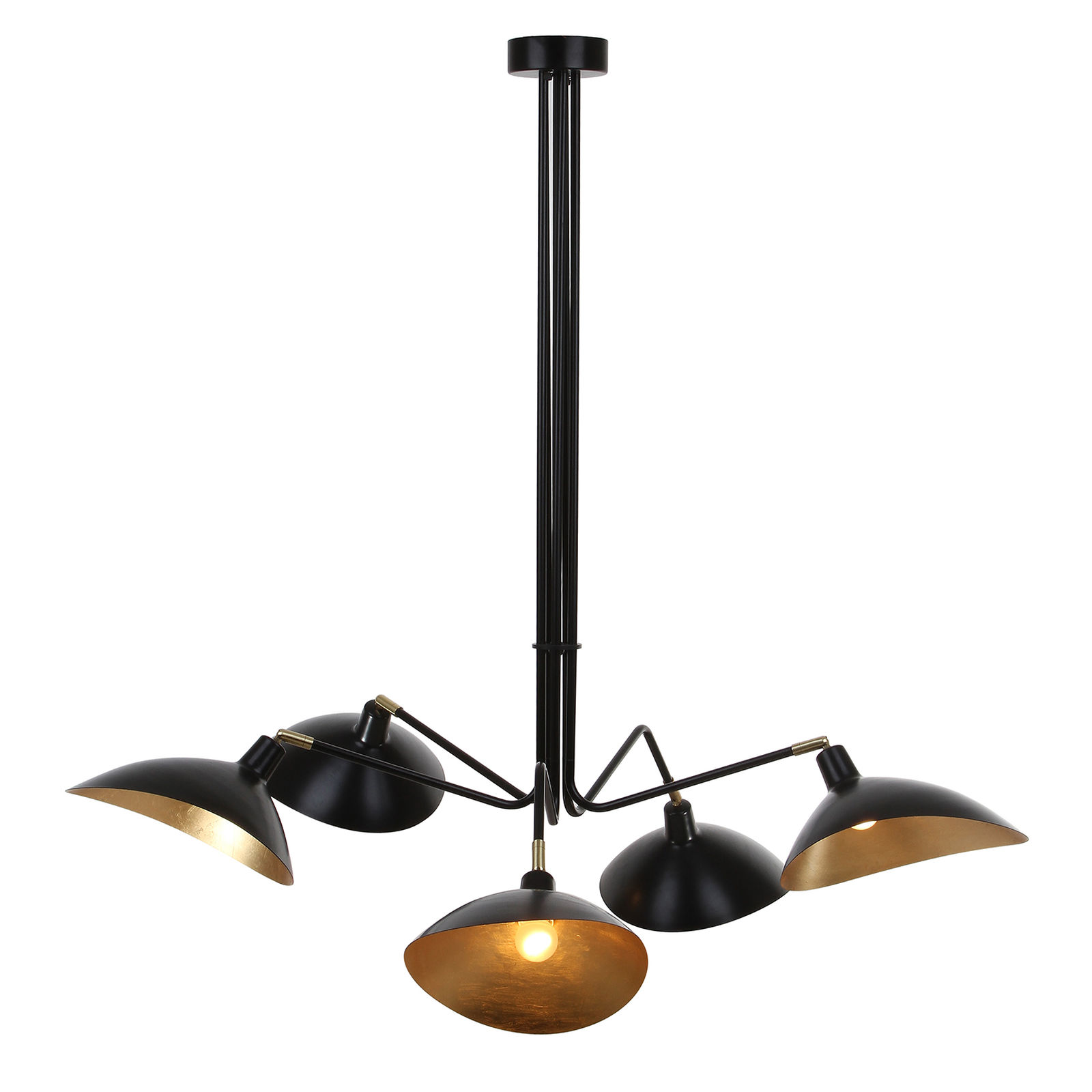 Black & Gold 5-Light Pendant Light