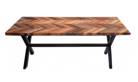 Rustic Edvard Herringbone Dining Table