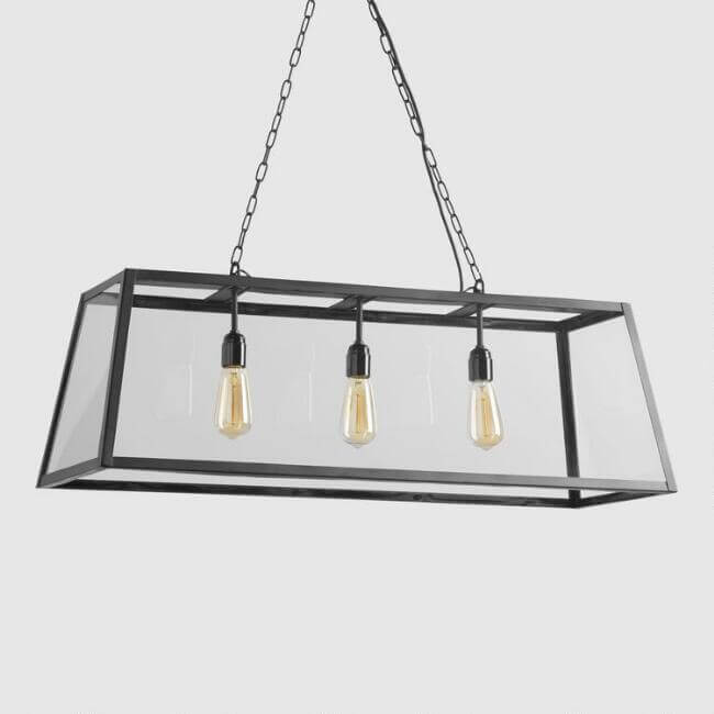 Rectangular 4-Sided Glass Pendant Lamp 