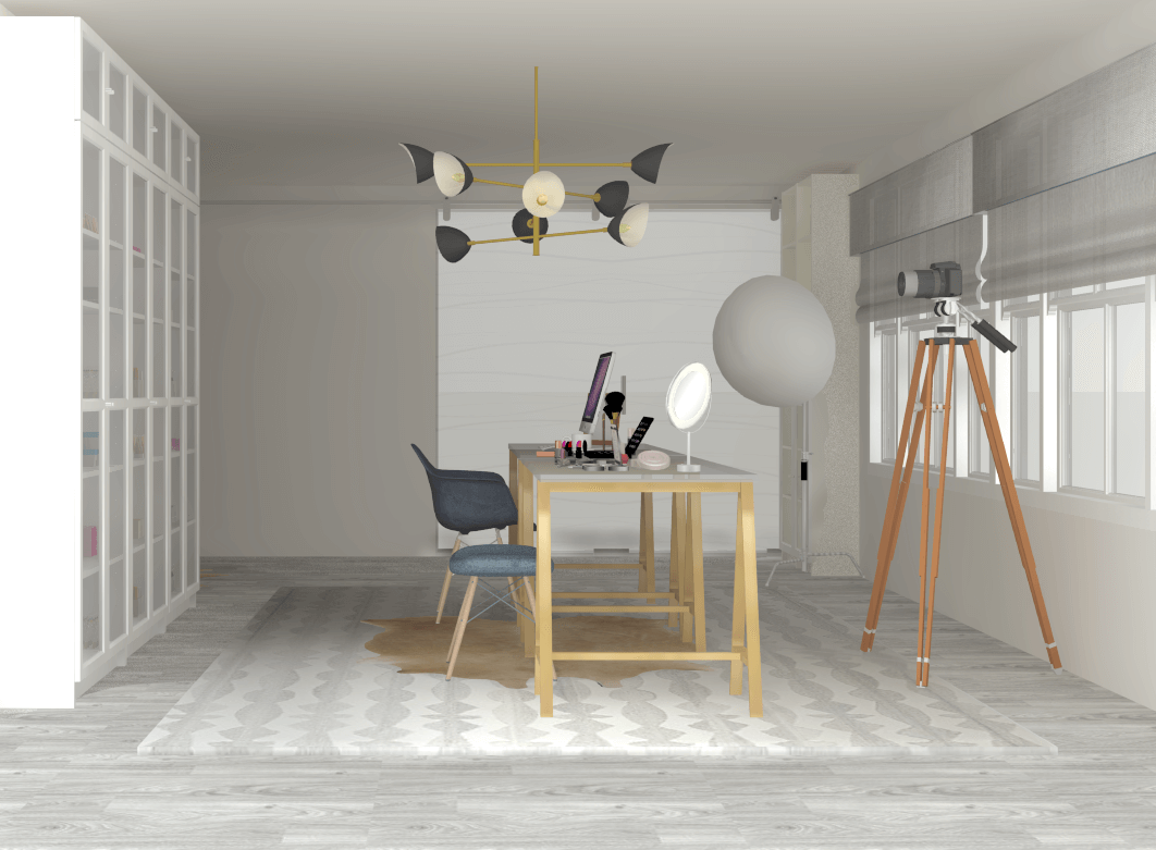 Casual Glam Beauty Room & Home Office by Albie Knows