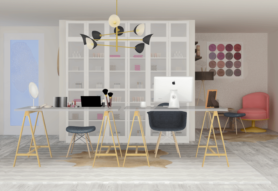 Casual Glam Beauty Room & Home Office by Albie Knows