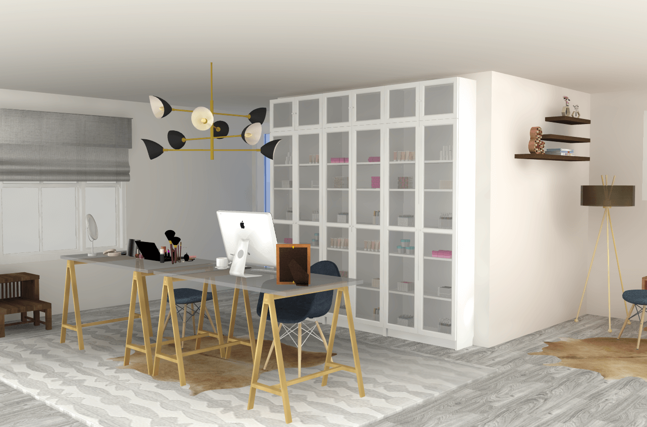 Casual Glam Beauty Room & Home Office by Albie Knows